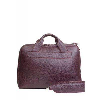 Кожаная деловая сумка Attache Briefcase бордовый флотар 30002594 фото