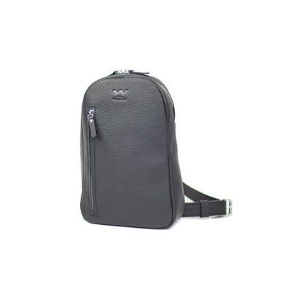 Мужская кожаная сумка Chest bag черная флотар 30002647 фото