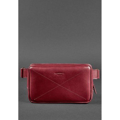 Кожаная поясная сумка Dropbag Maxi бордовая Krast 30001888 фото